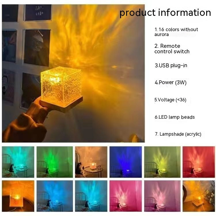16 Colors LED Water Ripple Crystal Lamp