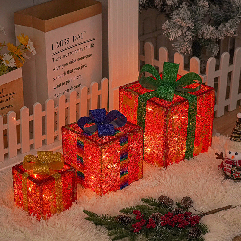 Outdoor Lighted Christmas Gift Box by ambianest