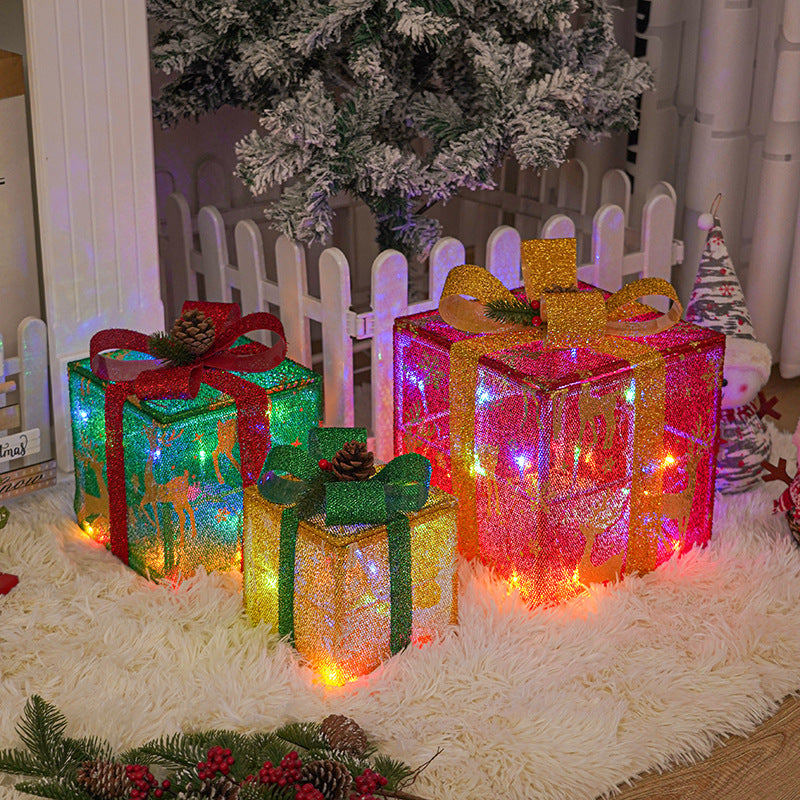 Outdoor Lighted Christmas Gift Box by ambianest